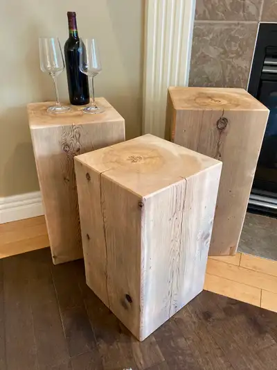 Cedar Side Table - Indoor or Outdoor Decor, View more