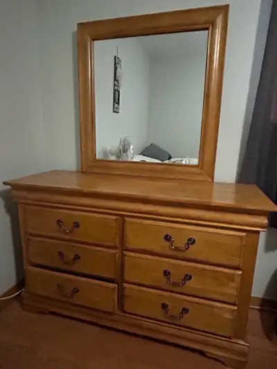 Solid Dresser including Mirror & Nightstand, View more