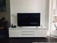 IKEA MEUBLE TV BESTA BURS BLANC ULTRA BRILLANT