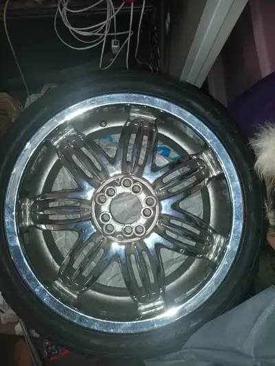 4 used 18 inch, low profile tires with rims included. Delinte brand. Gently used. Comes in a set. $6...