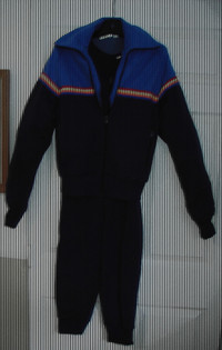 Set ski fond(Athetic), manteau/pantalon bleu, tailleM, 52 nylon/