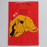 WIFE DOGHOUSE CLOUD NINE VINTAGE HALLMARK VALENTINE CARD