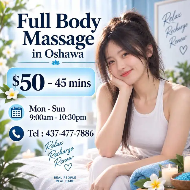 Full Body Relaxation Massage in OSHAWA | $50 • 45 MIN