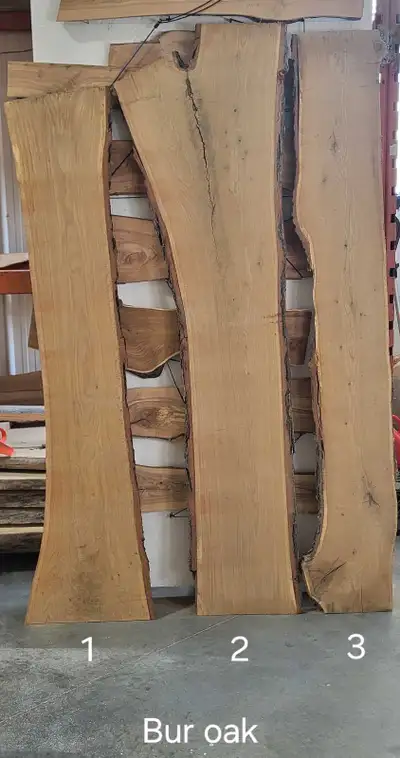 Live edge burr oak, View more