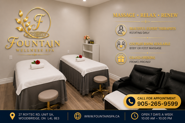 Best New Massage Spa Woodbridge Vaughan - Fountain Wellness Spa in Massage Services in Markham / York Region - Image 5
