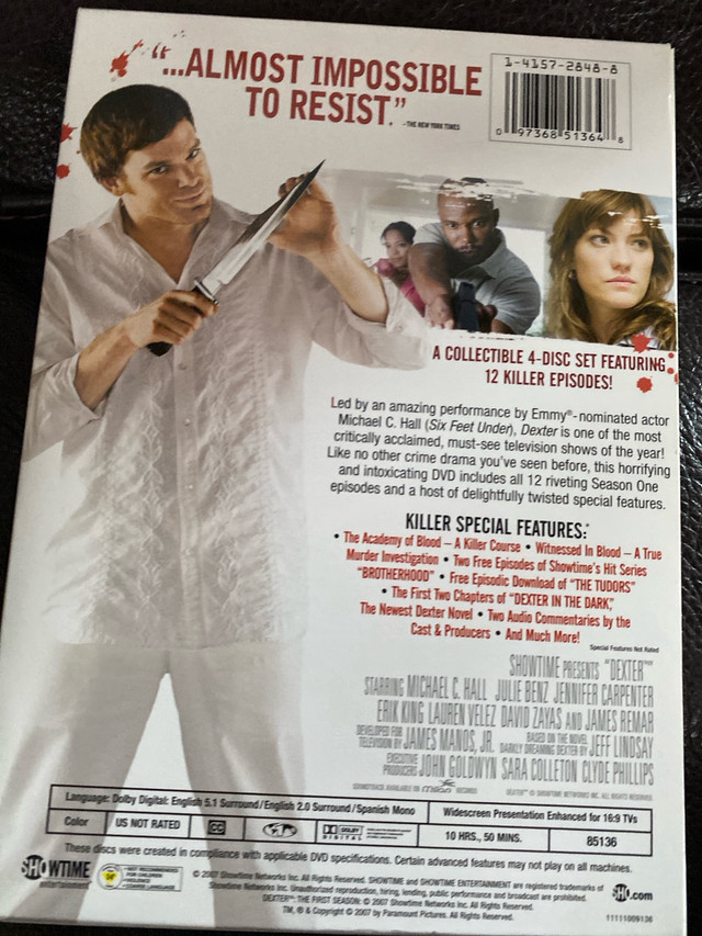 Dexter -first season DVD  in CDs, DVDs & Blu-ray in La Ronge - Image 2