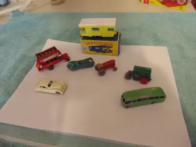 7 LESNEY MODELS TRAILER BUSES RACE CARS TRACTOR ++, View more