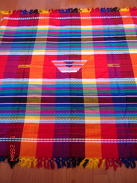 Beautiful Brand New Handwoven Mexican Tablecloth - 62" by 54"