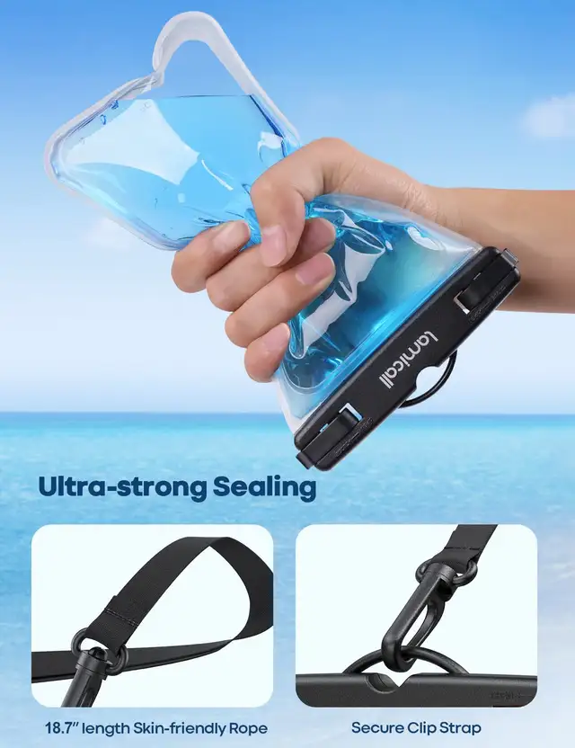 Lamicall Waterproof Phone Pouch Dry Bag w Lanyard  in Cell Phone Accessories in Markham / York Region - Image 6