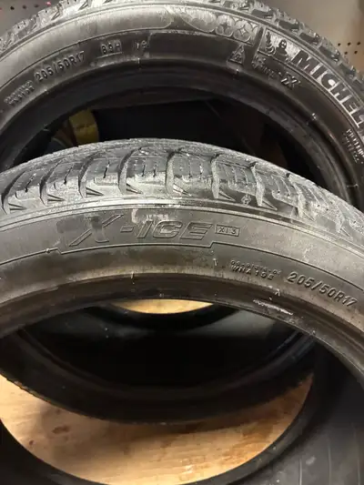 205/50R17 Qty 2 Yokohama W Drive V905 with 4mm tread remaining Qty 2 Michelin X-Ice with 4mm tread r...
