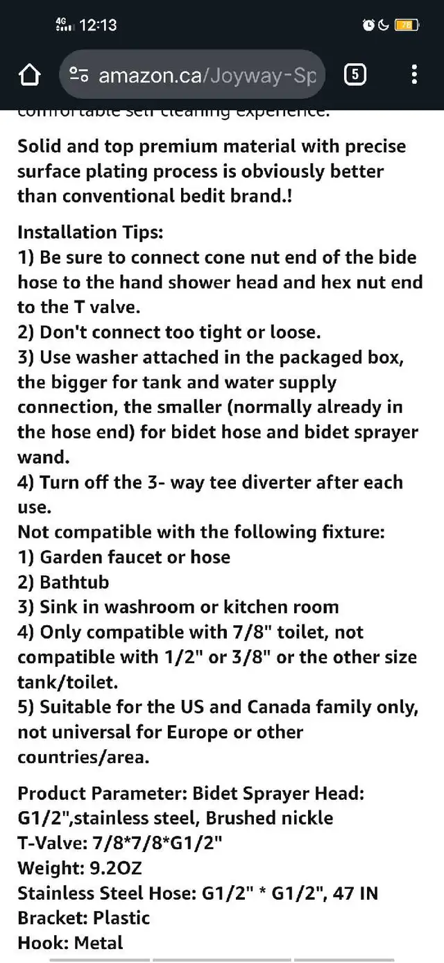 Handheld Bidet Sprayer for Toilet-Adjutable Water Pressur62863285073411124