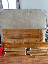 Solid wood bed frame with mattress 