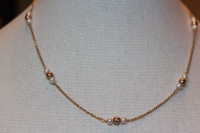 18" gold necklace/ pearl accents