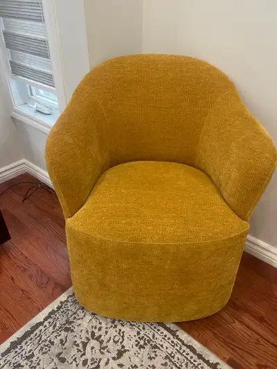 Mustard Yellow Barrel Accent Chair, View more