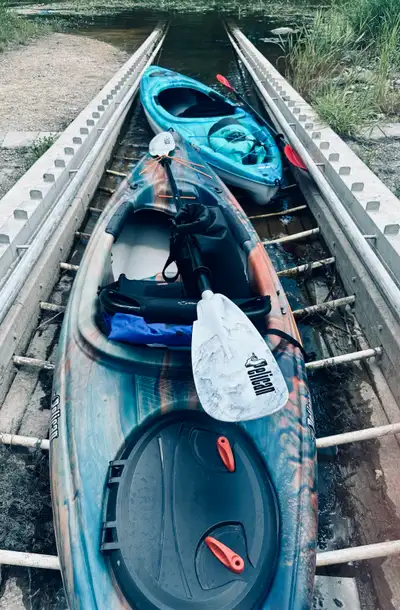 still good as new. bought it last year from canadian tire. + wall mount kayak rack