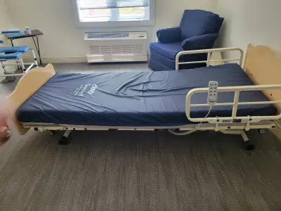 Height adjustable and multiple positions including sitting up. Controls are user operated or with as...