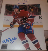 Alex Newhook signed 8x10 photos (COA) Canadiens Hockey 