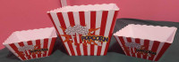 Popcorn container's x4 Hard durable hand crafted & hand painted
