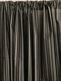 Trying to pay bills - Black and Grey Stripe Curtains/Material