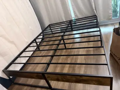 Queen Size Metal & Wood Bed Frame – $100 OBO, View more