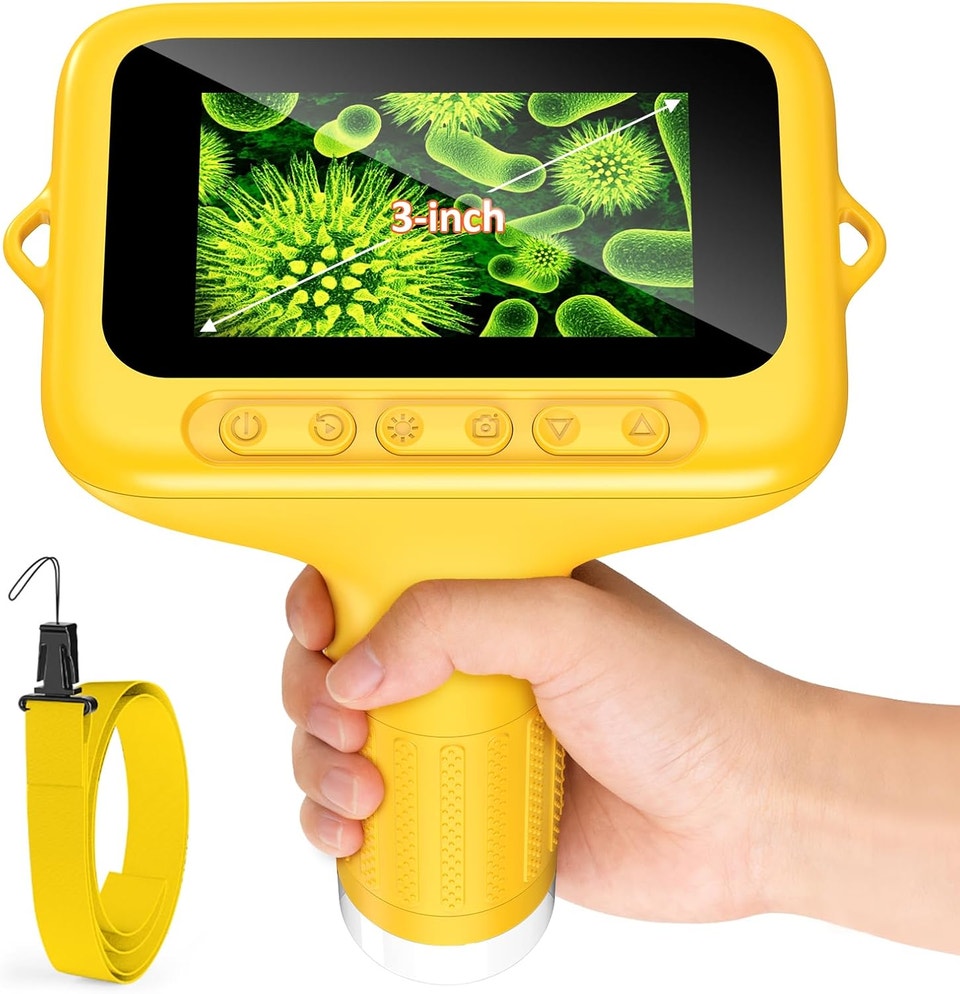 Microscope for Kids, 3'' Digital Handheld Kids Microscope 1000X | Toys ...