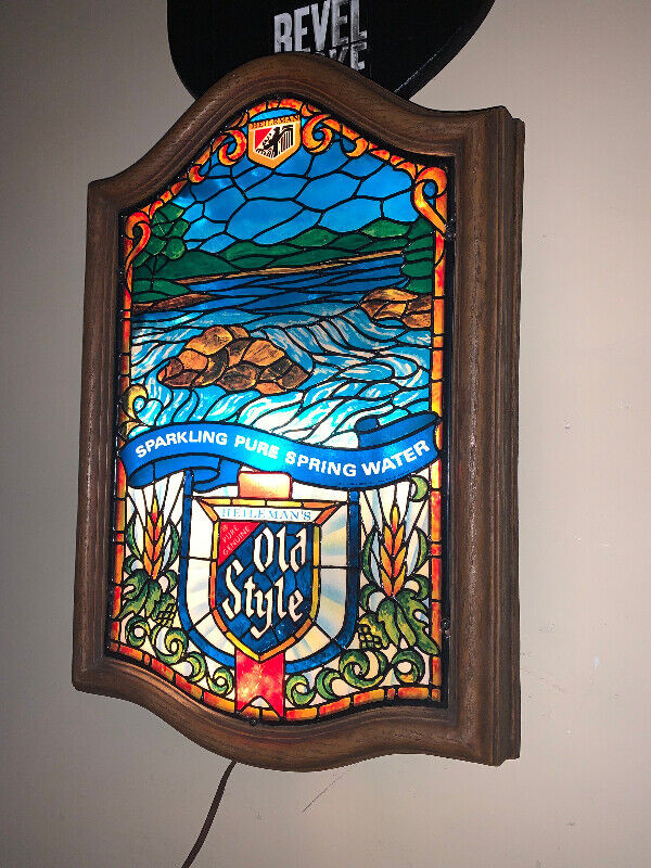 Vintage Heileman's Old Style Beer on Tap Faux Stained Glass Arts
