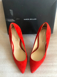 KAREN MILLEN Sued Red shoes SIZE 38