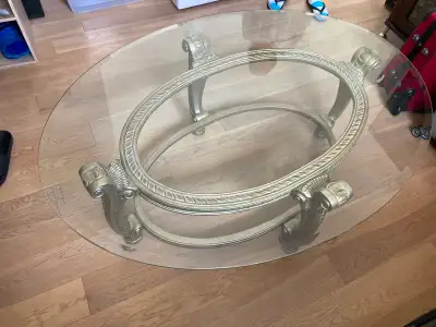 Oval Clear Glass Coffee Table, View more