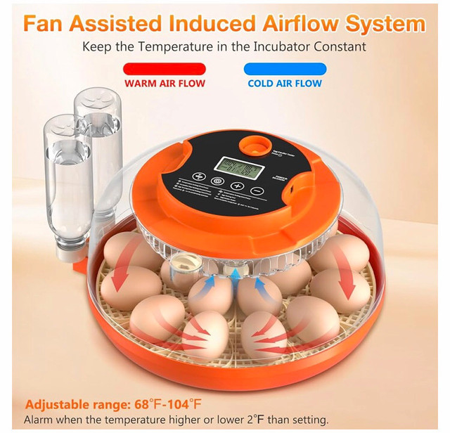Nosju Egg Incubator with Automatic Egg Turning & Humidity Contro in Accessories in City of Toronto - Image 3