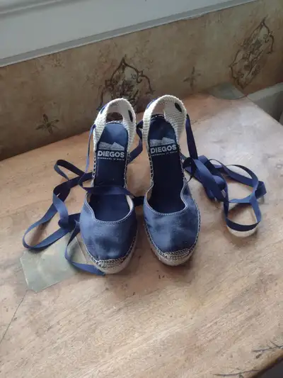 Espadrilles, high-wedge lace-up, View more