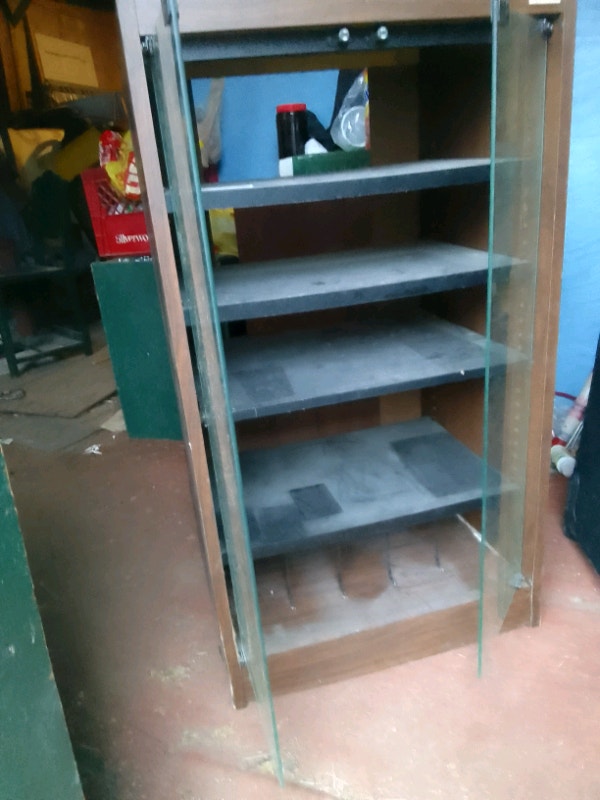 Nice solid oak wood stand just dusty 100 bucms Hutches & Display