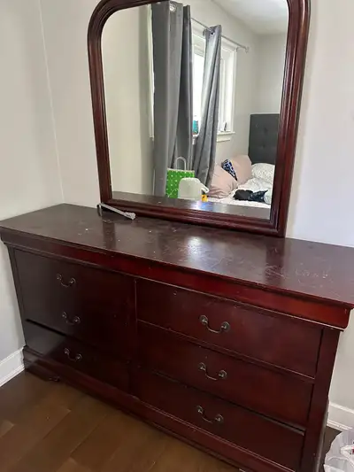 Dresser with mirror.