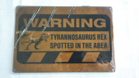 Jurassic Park Dinosaur ⚠️ Metal Warning Sign