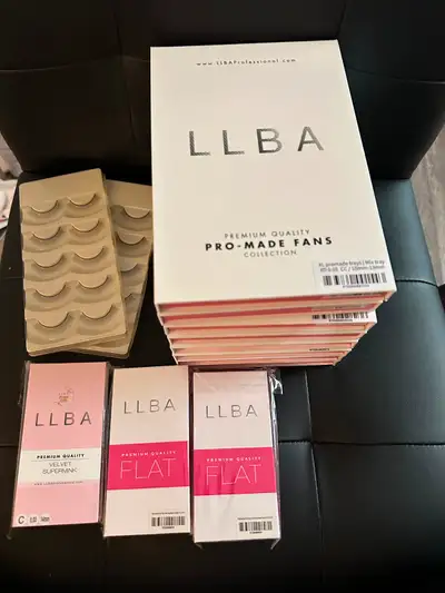 Lash supplies never used. $20 each big tray of pro-made fans $10 each small tray of pro-made fans $5...