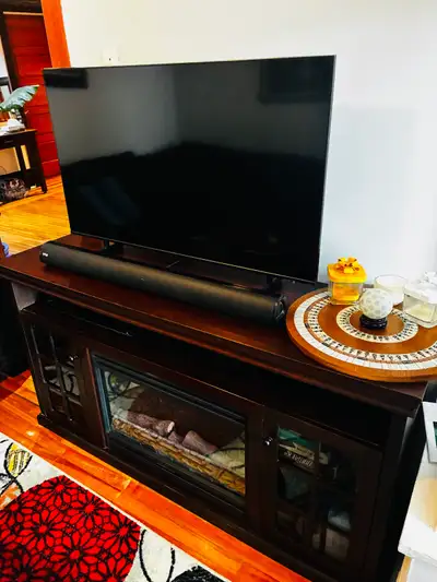 Meuble TV de salon avec foyer électrique – rangement intégré, View more