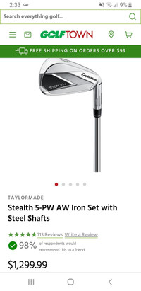 Taylormade Stealth irons LH . Full set/New