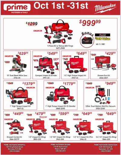 Milwaukee Deals @ Prime Fasteners, View more
