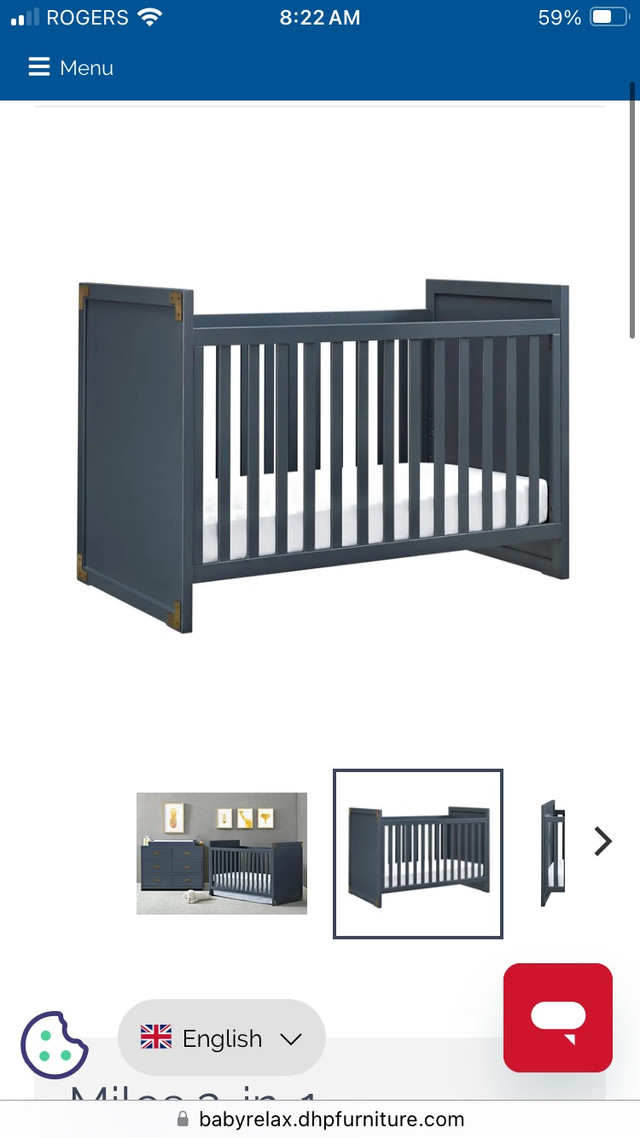 Miles Baby Convertible Crib in Cribs in St. Albert - Image 2