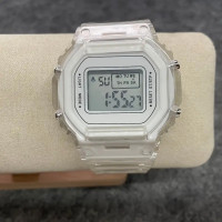 Classic Casual Style Transparent Rubber Strap Sport Watch