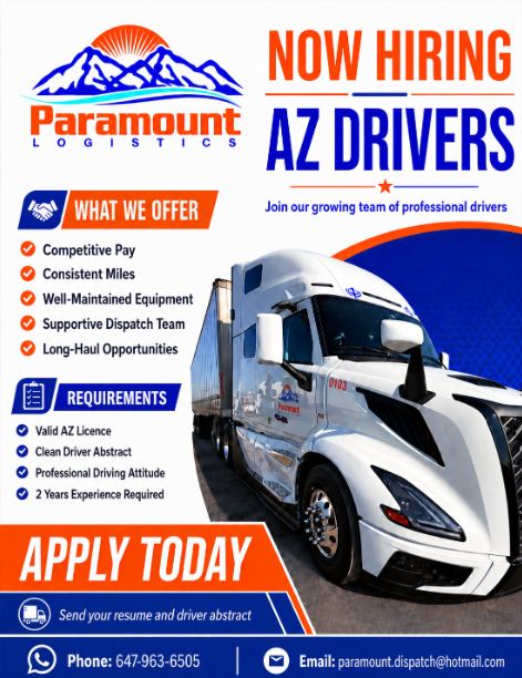 HIRING AZ Drivers for ON to USA- Mid west in Drivers & Security in Mississauga / Peel Region - Image 2