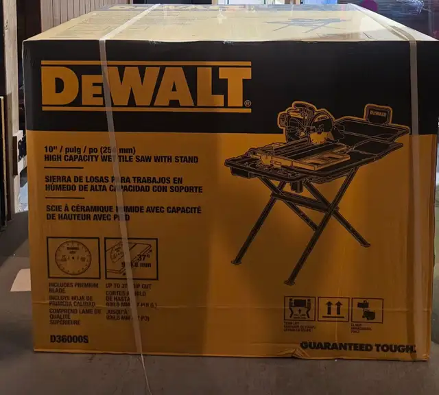 BRAND NEW BOXED DEWALT10” High Capacity Wet Tile Saw With Stand in Power Tools in Oakville / Halton Region - Image 7