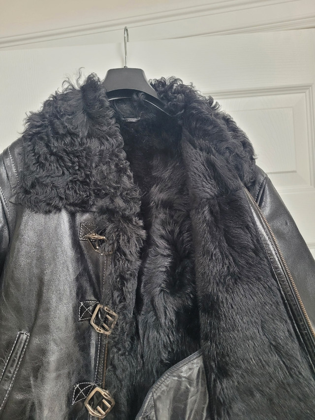 NEW Men's Designer Leather Winter Jacket. Size Medium in Men's in Bedford - Image 3