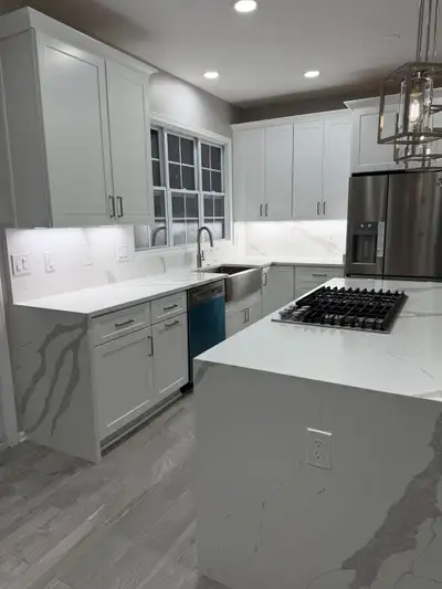 Summer Sale on Quartz Countertops , Quartz Kitchen Countertops, island and Backsplash