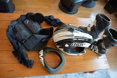 If the ad is up, the items are available. Kids' Dirt Bike Gear Helmet--THOR Youth Medium--like new $...