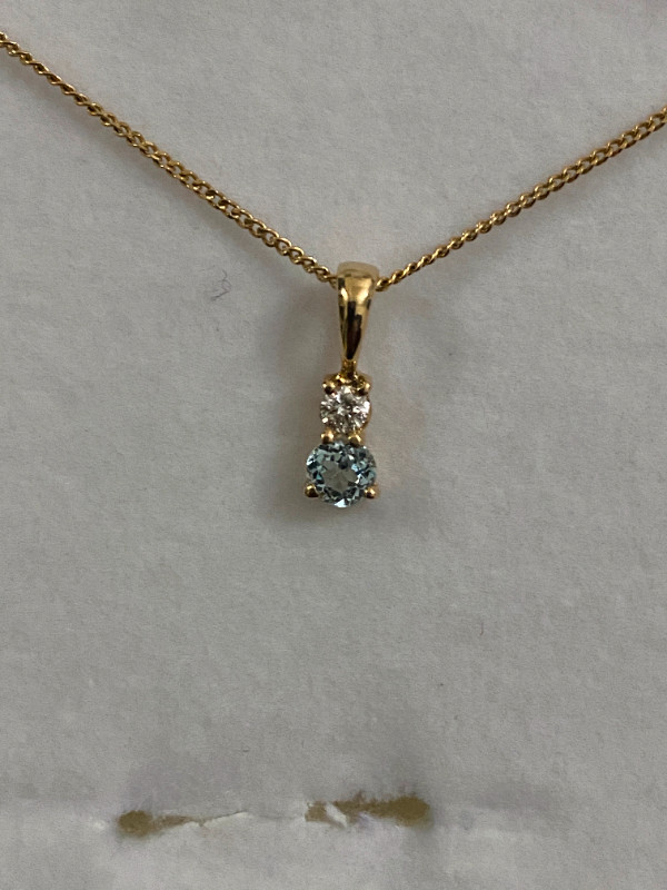 Diamond Aquamarine Earrings, Pendant, Ring and Bracelet in Jewellery & Watches in Kitchener / Waterloo - Image 3