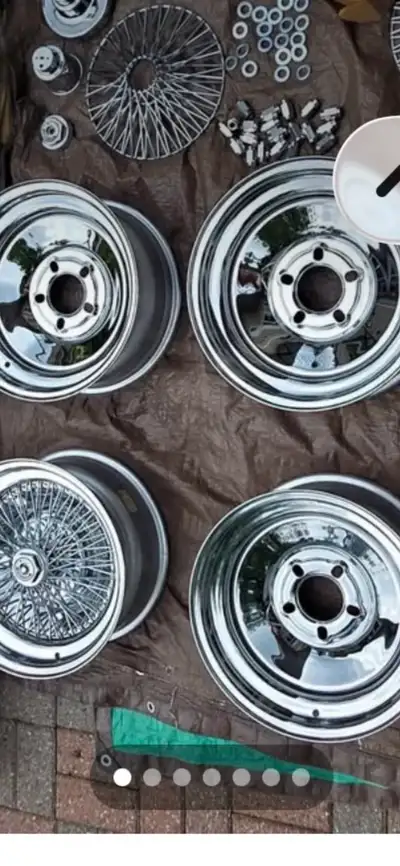 1985 original cal chrome spoke rims 15+7