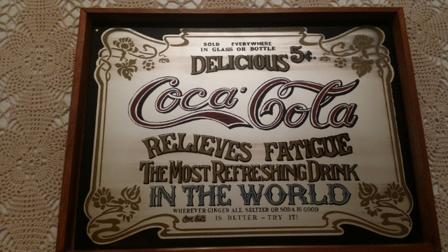 Vintage  (Coca - Cola) Mirrored Wall Hanging in Arts & Collectibles in Kingston