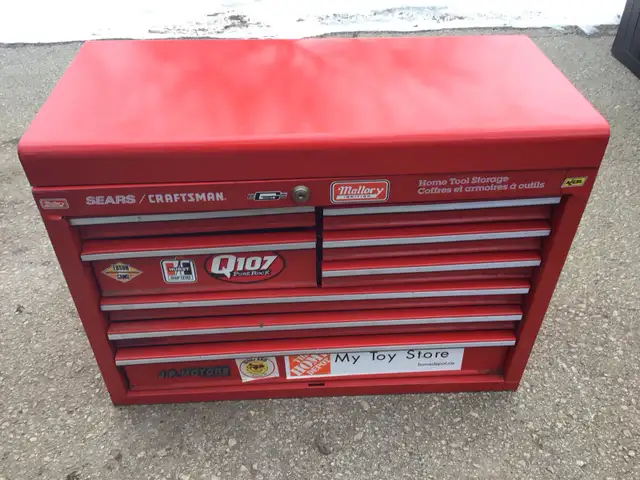 SEARS/CRAFTSMAN RED 8 DROWERS TOOL BOX-26” Wx12"D x20"H in Tool Storage & Benches in Oakville / Halton Region - Image 2