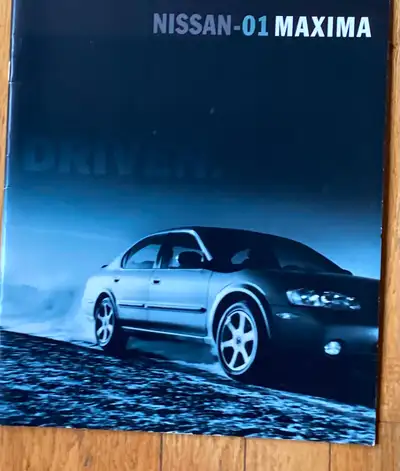 2001 NISSAN MAXIMA AUTO BROCHURE FOR SALE THIS BROCHURE HAS 23 PAGES SHOWING MODELS OF THE GXE-SE-GL...