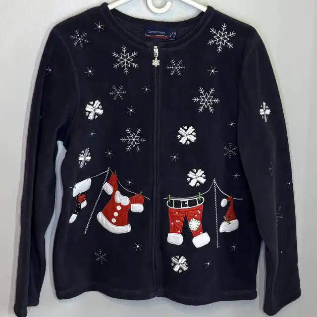 Denver Hayes Ugly Christmas Sweater Fleece Cardigan Size XL in Women's - Tops & Outerwear in Winnipeg - Image 3